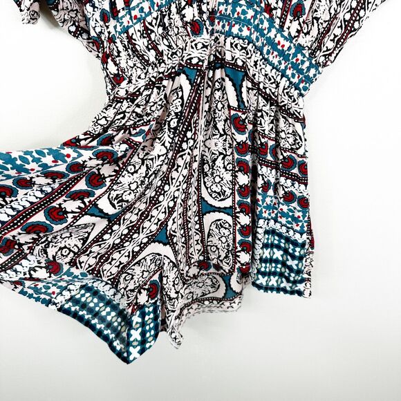 Cleobella Wesley Bohemian Tassel Smocked Waist Romper Shorts W/ Pockets Size S - Picture 4 of 9